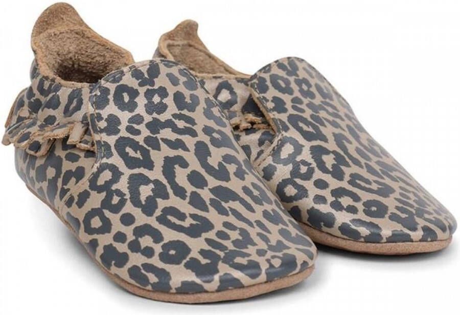 Bobux Babyslofjes Soft Soles Gold Leopard Print Large