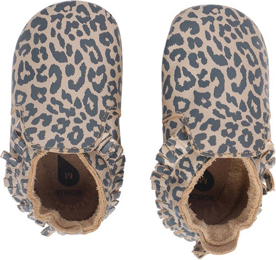 Bobux Babyslofjes Soft Soles Gold Leopard Print Large