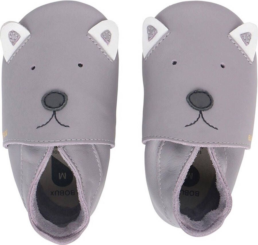 Bobux Babyslofjes Soft Soles Gull Grey Woof Large