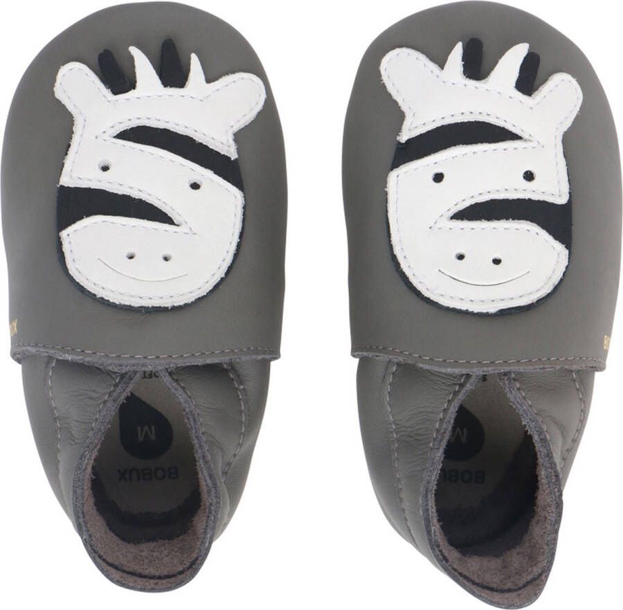 Bobux Babyslofjes Soft Soles Zebra Grijs 18 19 Medium