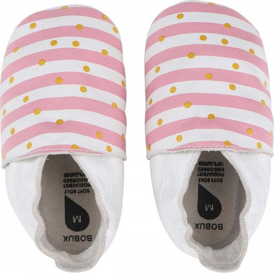 Bobux babyslofjes spots and stripes pink