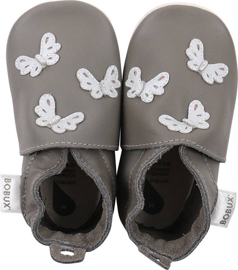 Bobux babyslofjes Vlinders Grijs