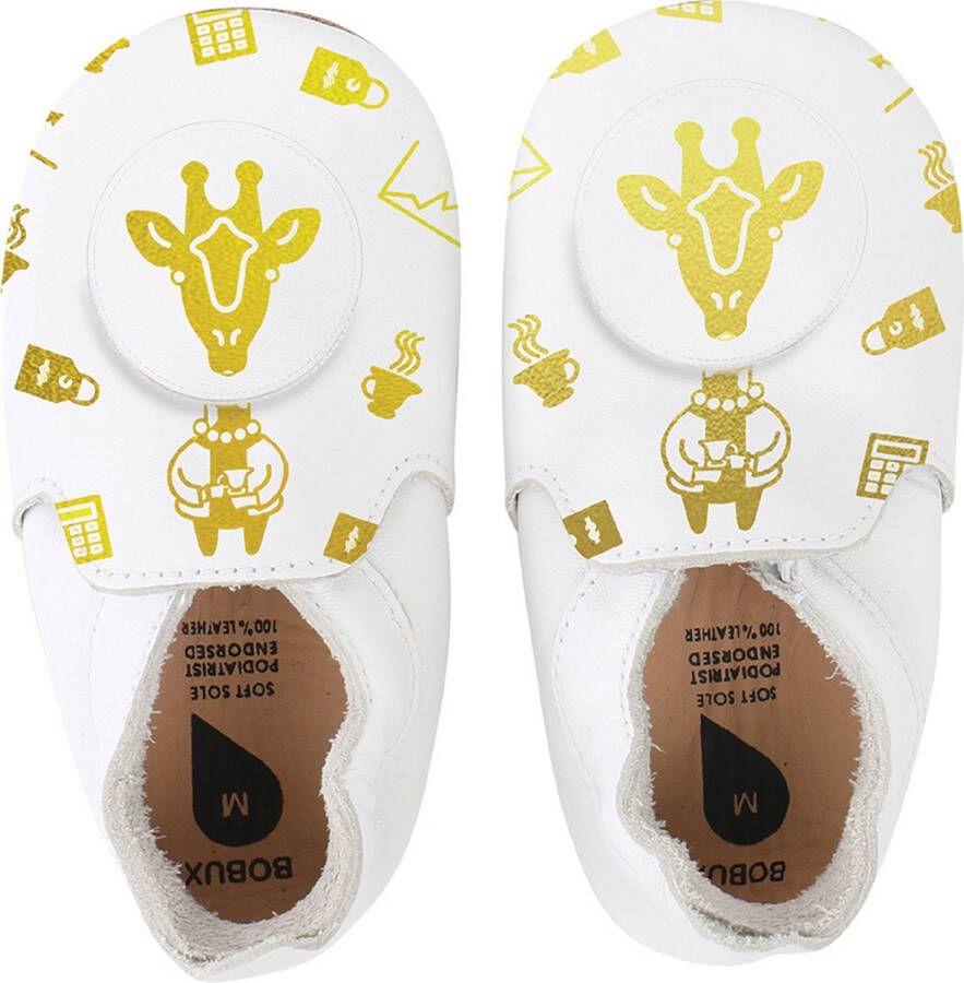 Bobux babyslofjes white giraffe loafer print - Foto 1