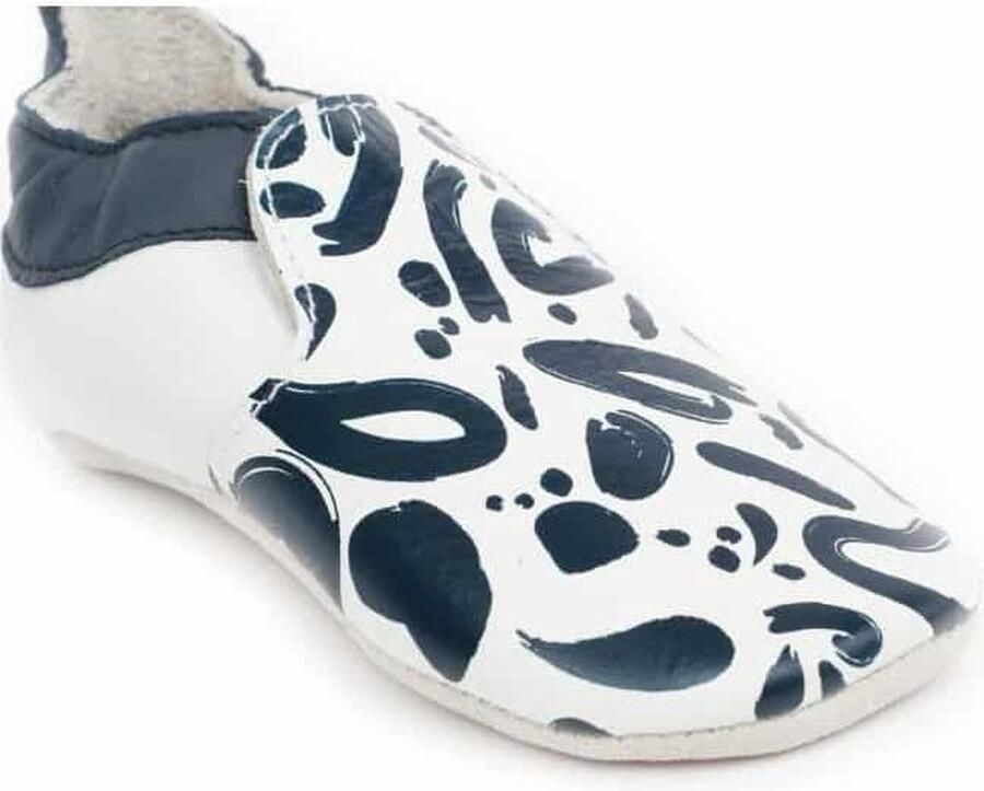 Bobux Soft Soles Abstract navy + white Babyslofjes