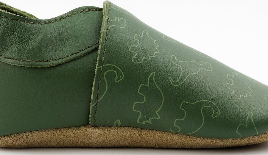 Bobux Soft Soles Baby Slofjes Leer Dino Olive - Foto 7