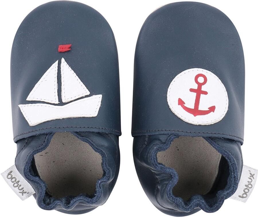 Bobux Soft Soles Navy nautical Babyslofjes