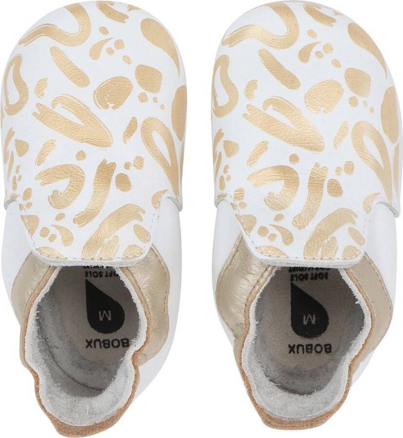 Bobux Soft Soles Abstract gold + white Babyslofjes - Foto 1