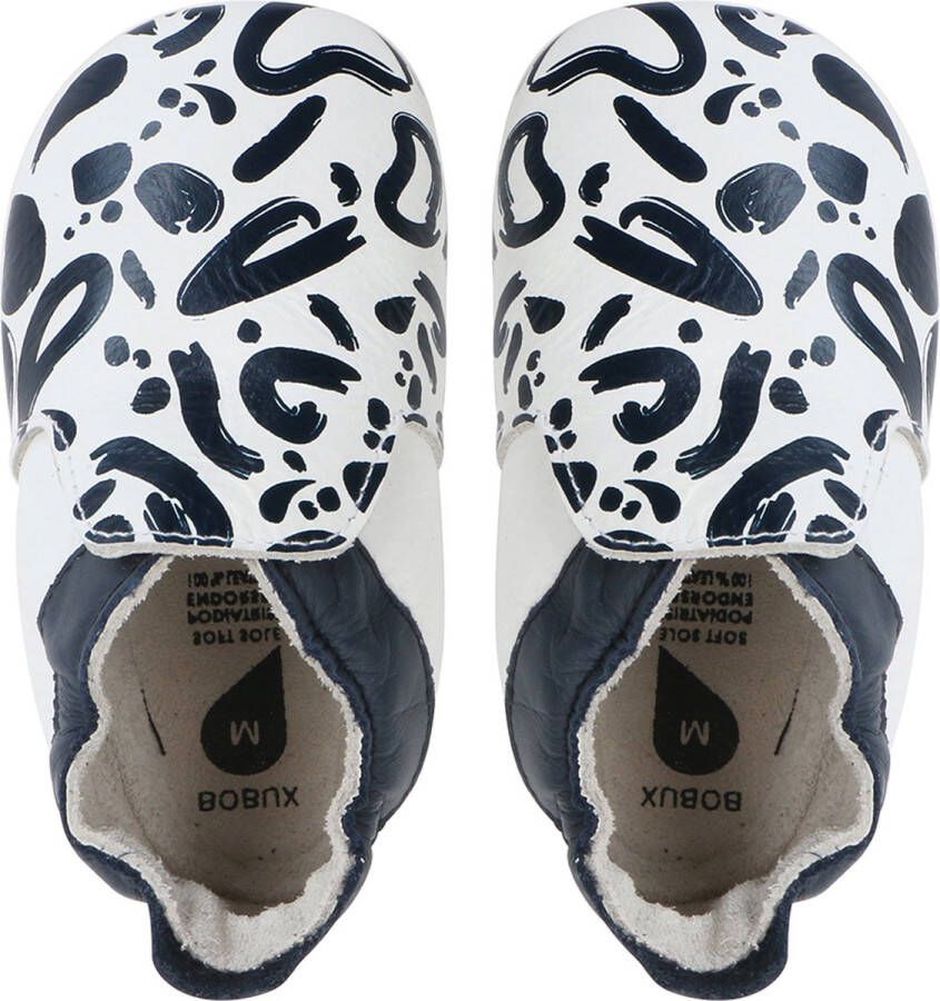 Bobux Soft Soles Abstract navy + white Babyslofjes - Foto 1