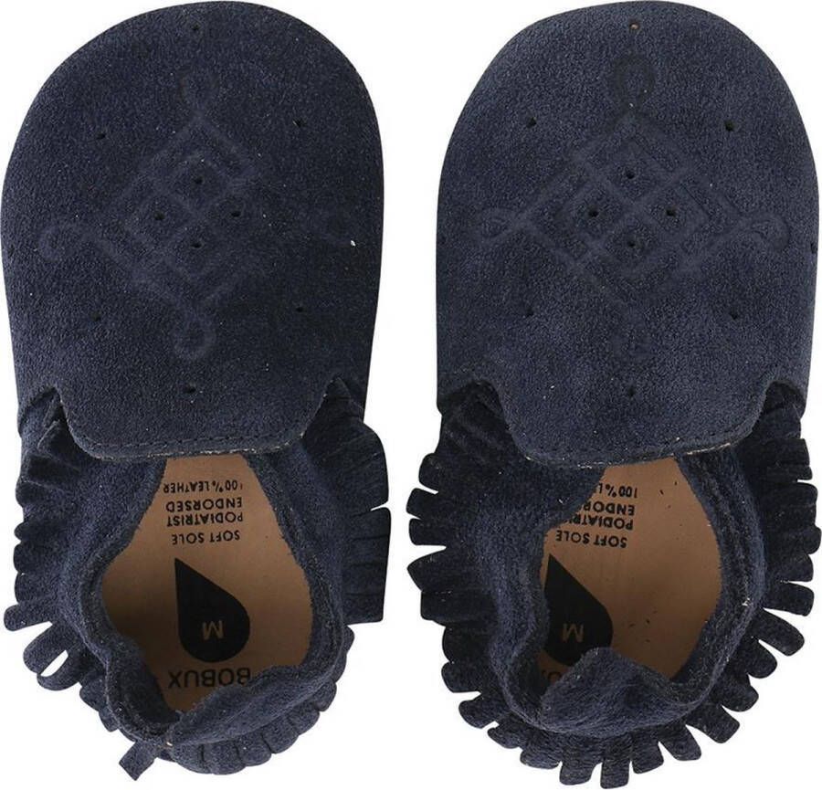 Bobux Soft Soles Baby Slofjes Leer Suede Moccasin Navy