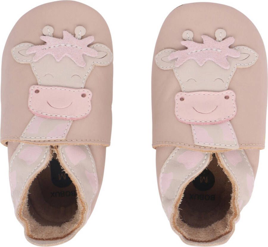 Bobux Soft Soles Beige Giraffe Babyslofjes