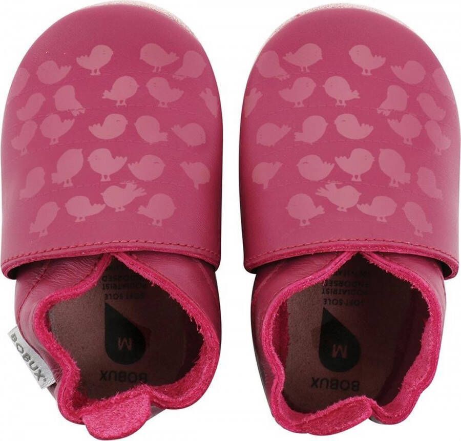 Bobux Soft Soles Cerise bird on a wire print Babyslofjes