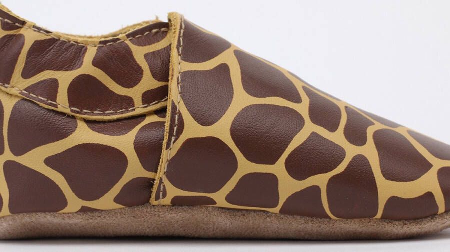 Bobux Soft Soles Fall Leaf Giraffe Print Babyslofjes