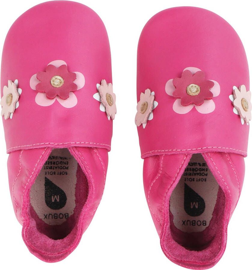 Bobux Soft Soles Flowers pink Babyslofjes - Foto 1