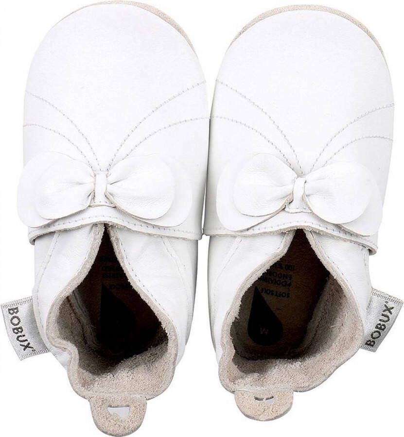 Bobux Soft Soles Giants White bow Babyslofjes