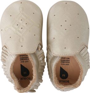 Bobux Soft Soles Gouden moccasin met kwastjes Babyslofjes