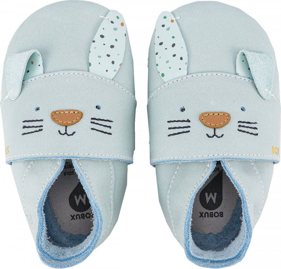 Bobux Soft Soles Lederen Babyslofjes Hopsy Seafoam