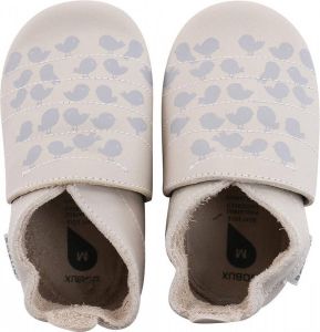 Bobux Soft Soles Milk birds on a wire print Babyslofjes