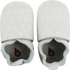 Bobux Soft Soles Mint house print Babyslofjes
