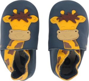 Bobux Soft Soles Navy Giraffe Babysloffen
