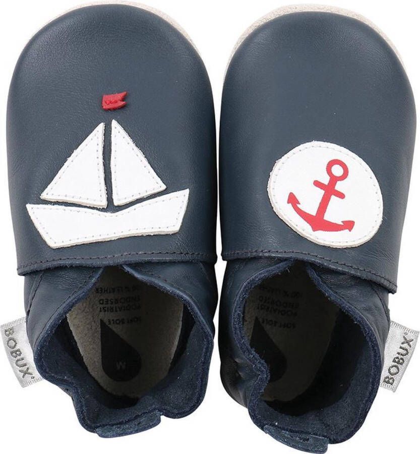 Bobux Soft Soles Navy nautical Babyslofjes
