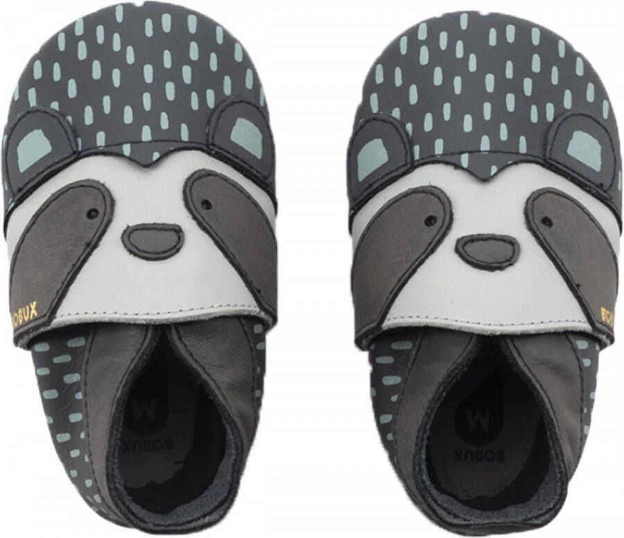 Bobux Soft Soles Baby Slofjes Leer Rascal Charcoal