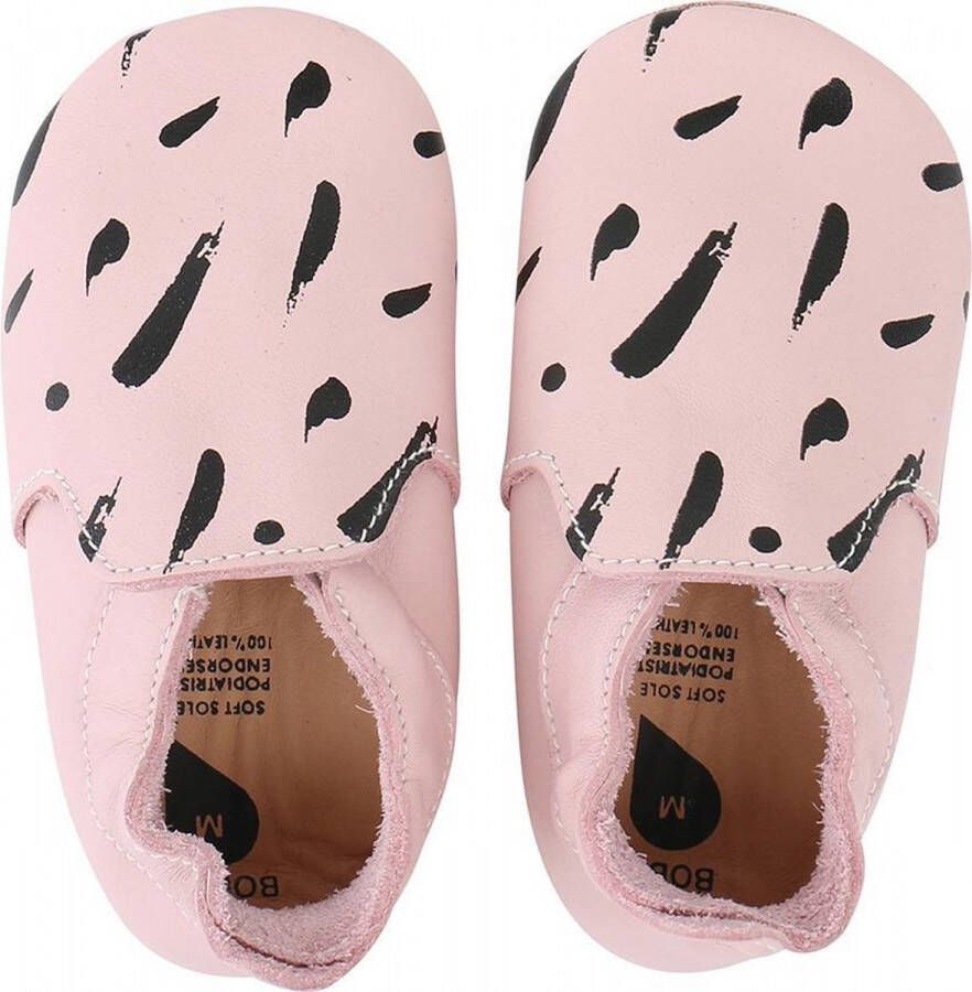 Bobux Soft Soles Roze zwarte vegen loafer Babyslofjes XL