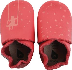 Bobux Soft Soles Spiced coral on a swing Babyslofjes