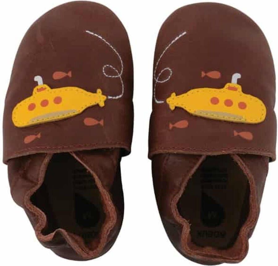 Bobux Soft Soles Submarine Toffee Babyslofjes