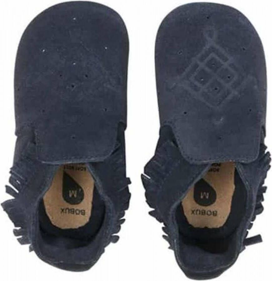 Bobux Soft Soles Baby Slofjes Leer Suede Moccasin Navy