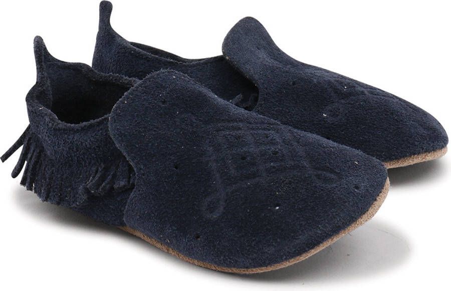 Bobux Soft Soles Suede moccasin navy Babyslofjes