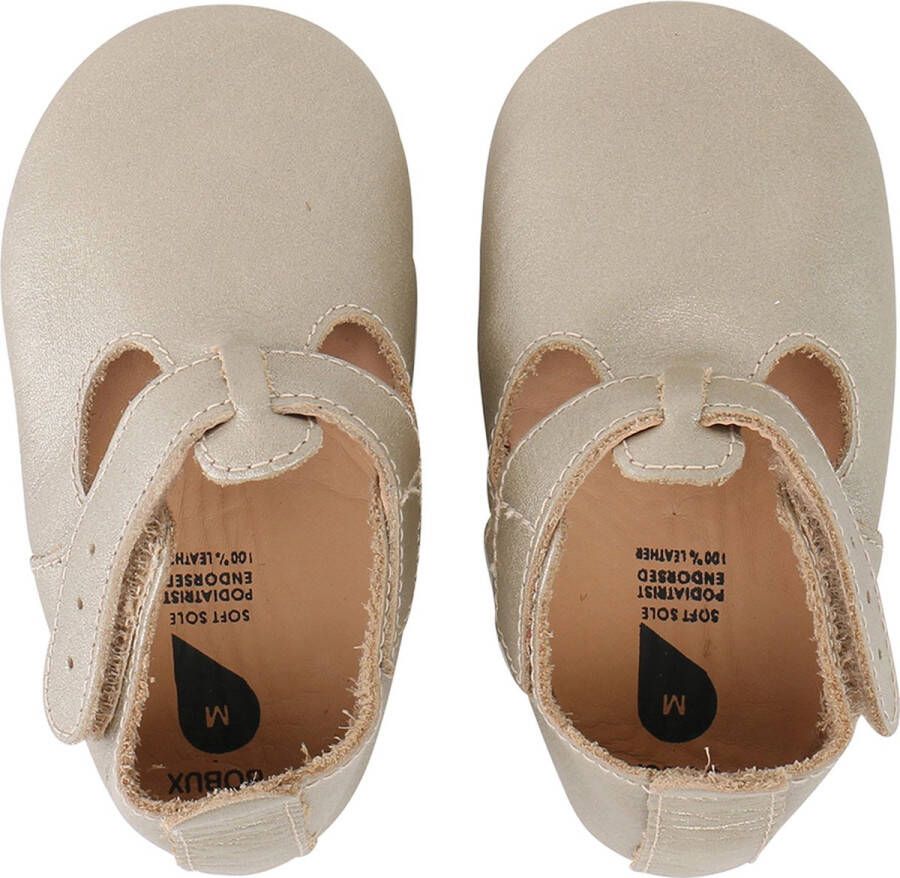 Bobux Soft Soles T bar goud Babyslofjes