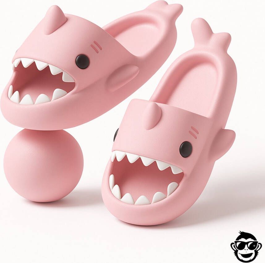 BoefieBoef Roze Haai Slippers Kind EVA Antislip Badslippers Kleuter Comfortabel & Ergonomisch Zwembad Douche Strand & Thuis Verjaardagscadeau tip Baby Shark Cadeau- & Slipper lengte