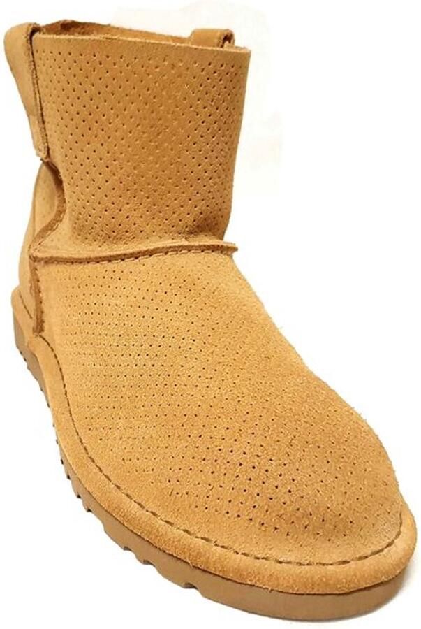 BOOTS UGG Suede Dames Boot Classic Unlined Mini Perf 1016852 Tan (Taw) - Foto 4