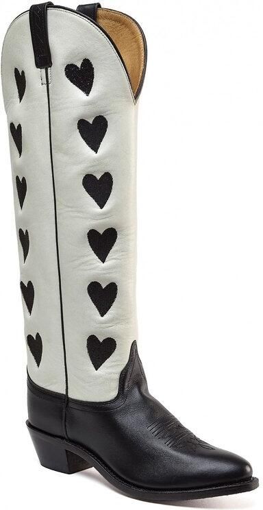 Bootstock Amour Black High Cowboylaarzen Dames Zwart Leer