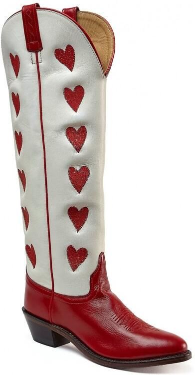 Bootstock Amour Red High Cowboylaarzen Dames Rood Leer