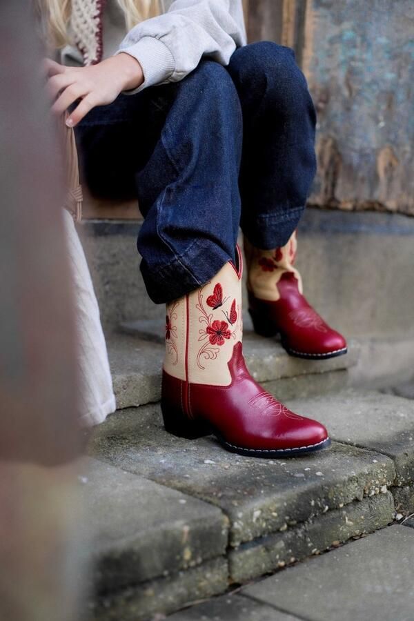 Bootstock Bloom Cowboylaarzen Kinderen Rood Leer