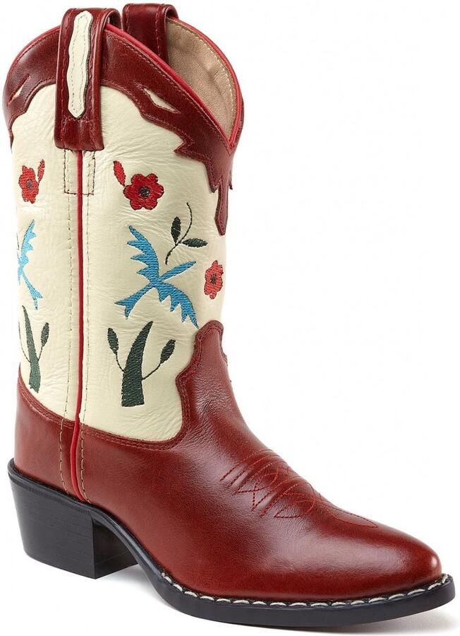 Bootstock Bluebird Red Cowboylaarzen Tieners Rood Leer