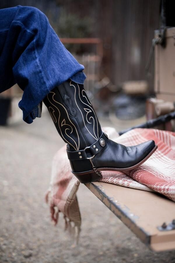 Bootstock Bobby Dames Cowboylaarzen Zwart