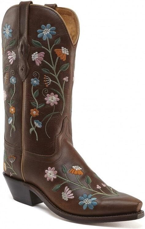 Bootstock Bouquet Dark Brown Cowboylaarzen Dames Bruin Leer