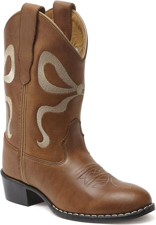 Bootstock Bow Off-White Cowboylaarzen Tieners Bruin Leer