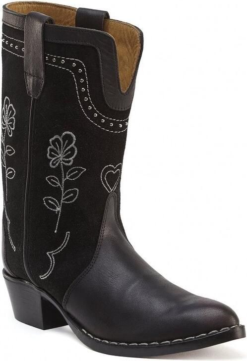 Bootstock Haily Suede Studs Cowboylaarzen Tieners Zwart Leer