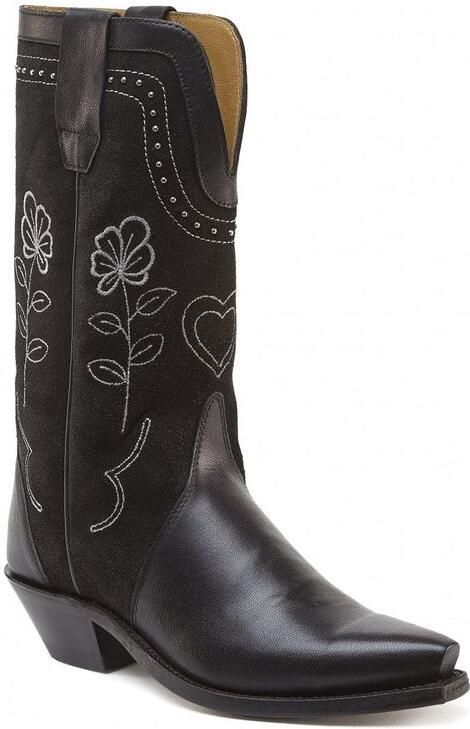 Bootstock Haily Suede Studs Cowboylaarzen Dames Zwart Leer