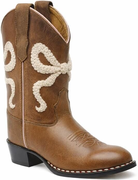 Bootstock Hearts Creme Brown Cowboylaarzen Tieners Bruin Leer