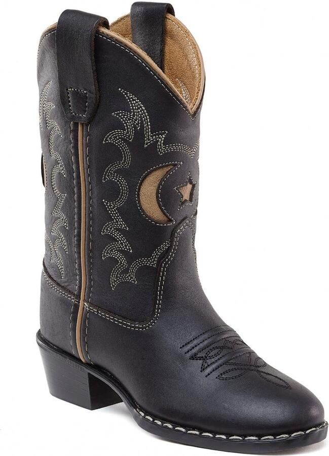 Bootstock Mars Cowboylaarzen Tieners Zwart Leer