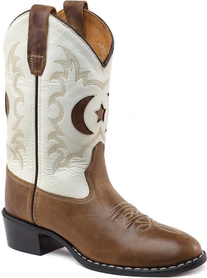 Bootstock Milkeyway Cowboylaarzen Tieners Bruin Wit Leer