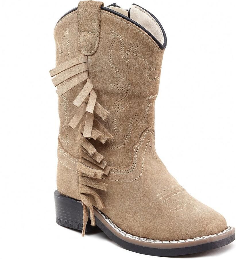 Bootstock Ruffle Sand Mini Cowboylaarzen Peuters Camel Leer