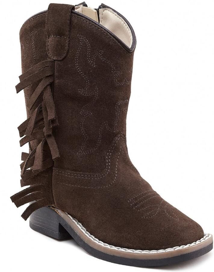 Bootstock Ruffle Tan Mini Cowboylaarzen Peuters Bruin Leer