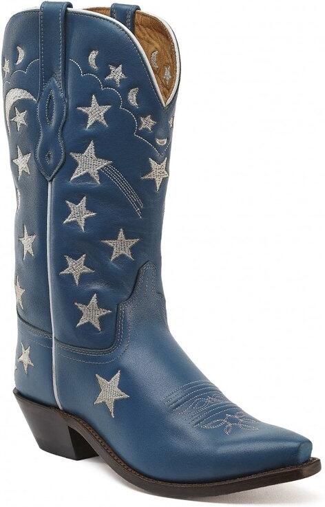 Bootstock Stars Blue Cowboylaarzen Dames Blauw Leer
