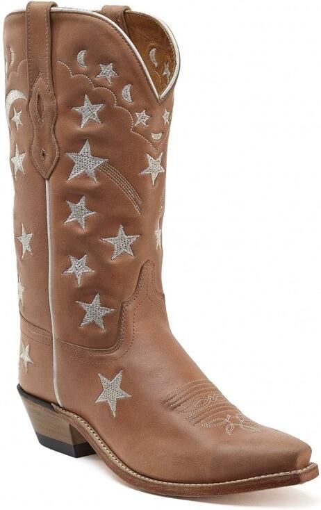 Bootstock Stars Soft Pink Cowboylaarzen Dames Roze Leer