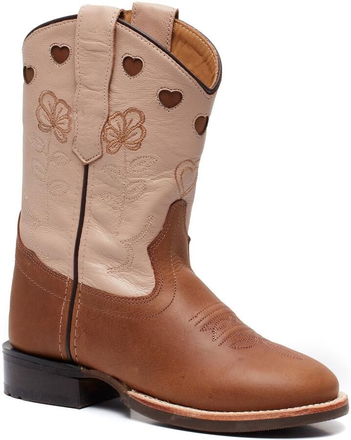 Bootstock x Chesterfield Creme Cowboylaarzen Tieners Creme Leer